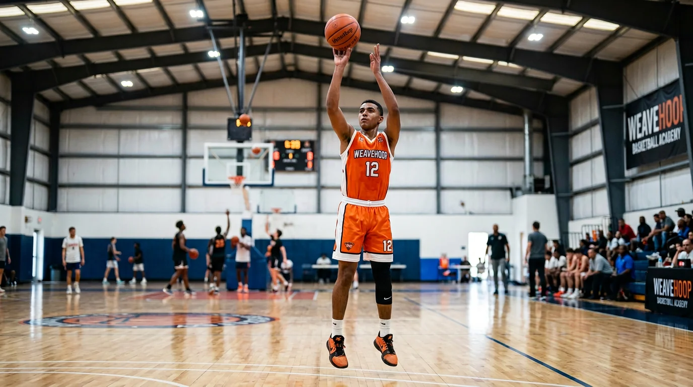 لاعب كرة سلة شاب يمارس مهارات المحيط في التدريب